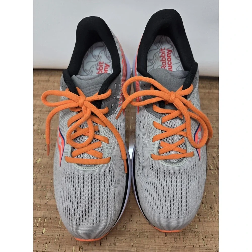 Saucony Shoes Mens 8.5 Jackalope Guide 14 Lace Up Running Gray/Orange Sneakers